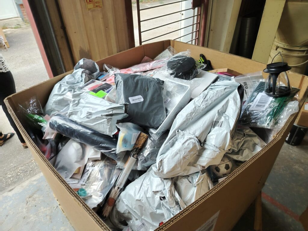 Wholesale liquidation stocklot pallet packed with boxed retail items suitable for eBay resellers