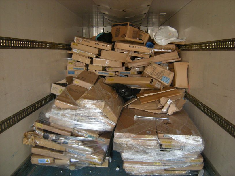 Unloaded oversized flatpack furniture returns for wholesale buyers
