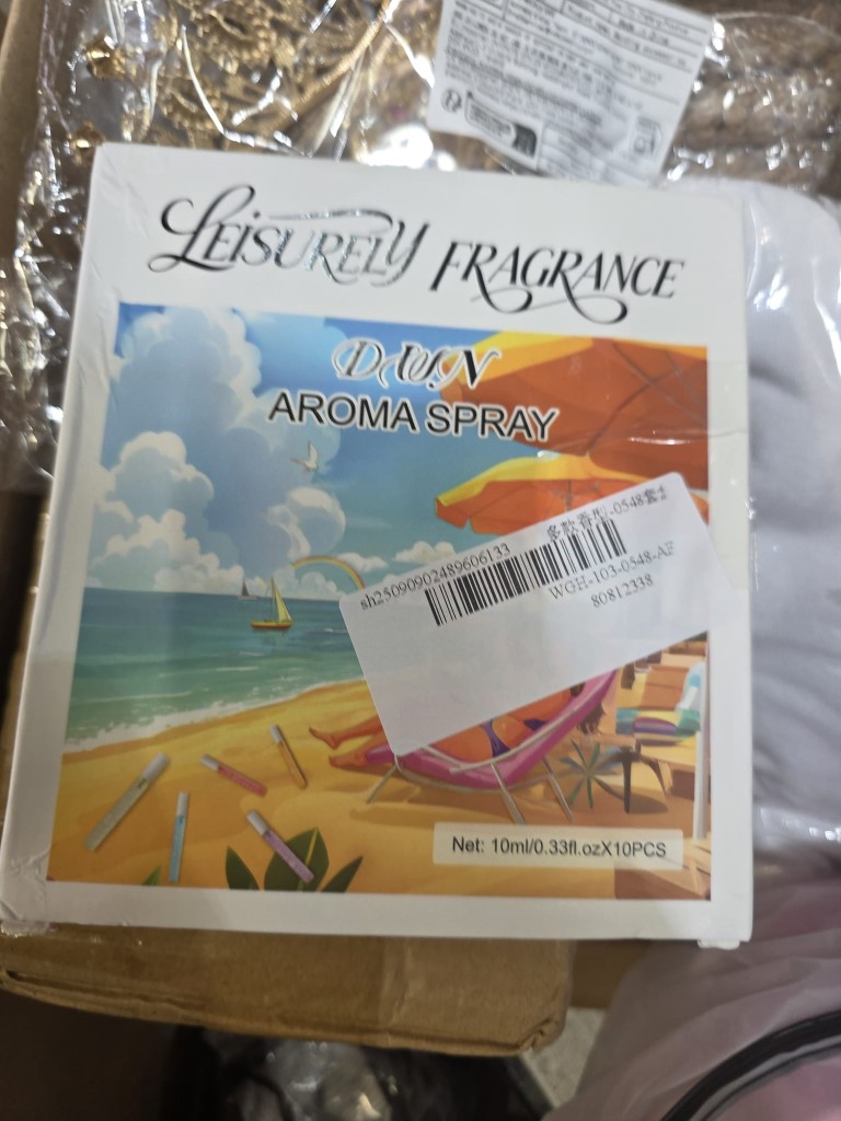 Heavy-duty transit box filled with trending social media product items in individual retail packaging.